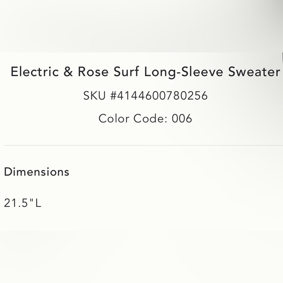 Anthropologie x Electric & Rose Surf Long-Sleeve Sweater Size Small NWT - Picture 7 of 15
